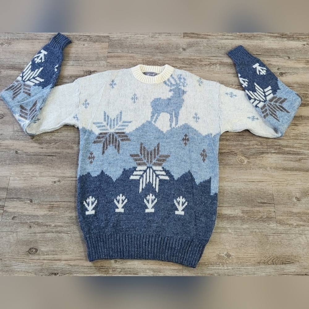 Vintage‎ Men's LeTigre' Knit sweater size Large Tall Grandpa Core